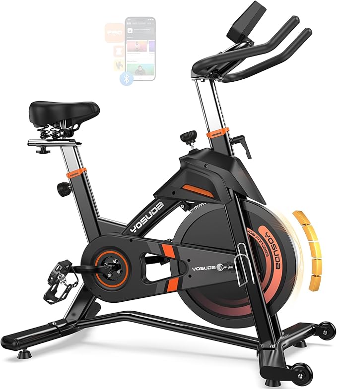 YOSUDA PRO Magnetic Exercise Bike 350 lbs Weight Capacity - Indoor Cycling Bike Stationary with Comfortable Seat Cushion, Silent Belt Drive 010C