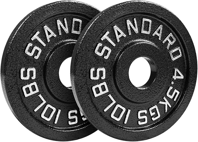 Steel Olympic Plates 175LB Set - 2 inch Olympic Hammertone Coated 2x 2.5lb, 5lb, 10lb, 25lb, & 45lb for Weight Lifting Training