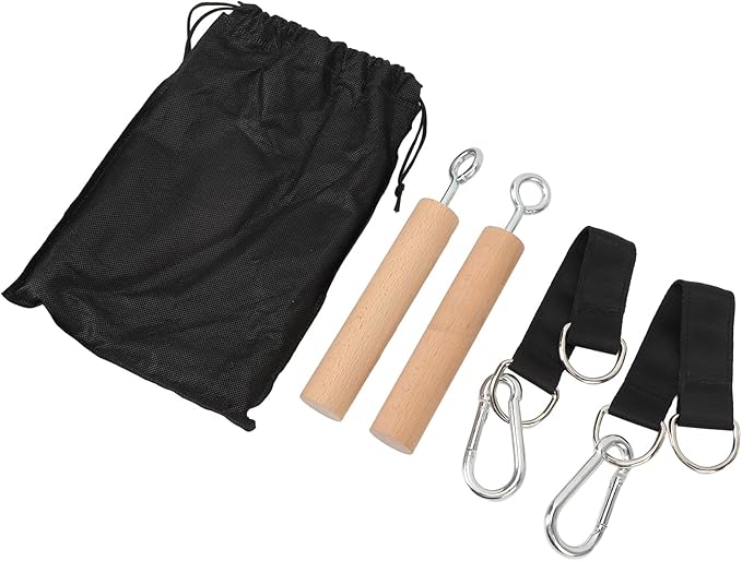 Pull Up Handles Attachment, Portable Pull Up Grip Exercise Handle, Multifunction Wood and Iron Pull Up for Indoor Outdoor Training, Strength Building Equipment for Forearm and Gr