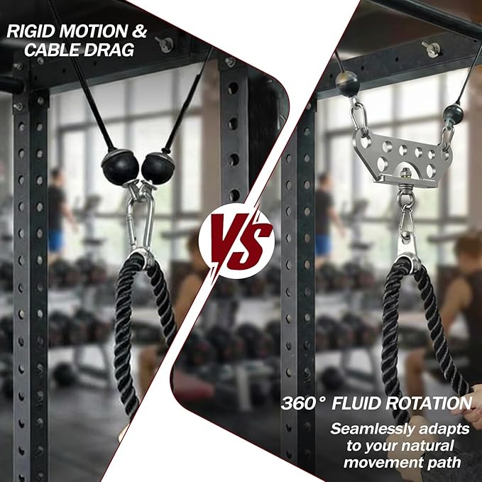 J Bryant Stainless Steel Double to Single Pulley Adaptor Plate for Cable Machine – Fitness Dual Pulley Connector with 3 Carabiners for LAT Pulldown, Triceps Pushdown, and T Bar Row Accessories