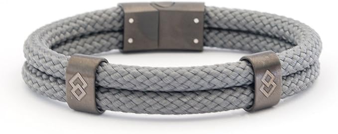 TRION:Z Zen Loop Duo Magnetic Field Therapy Wristband for Women & Men Featuring Patented ANSPO Technology (Charcoal, X-Large)