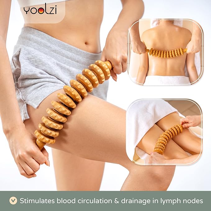 3 PCS Wood Therapy Massage Tools - Professional Maderoterapia Kit for Body Sculpting, Improving Circulation, and Muscle Relaxation