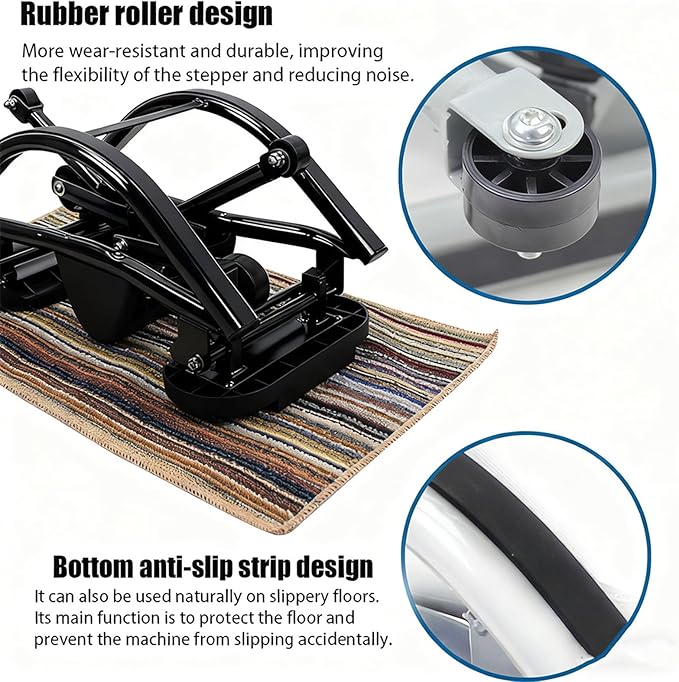 Rock Stepper Exercise Machine, Foldable Lateral Stepper Side to Side with LCD Monitor, Carbon Steel Step Machine for Home Office, Heavy Duty 220lbs Capacity Rocking Stepper