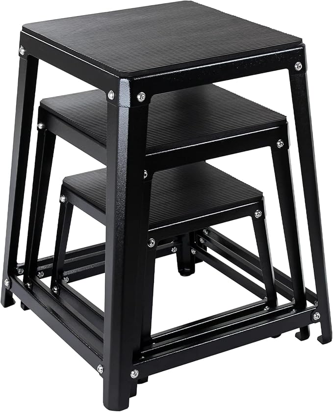 Plyometric Platform Box, Plyometric Box Jump Set for Home Gym Training, Crossfit, Conditioning, Strength Training (12/18/24/30 Inch)