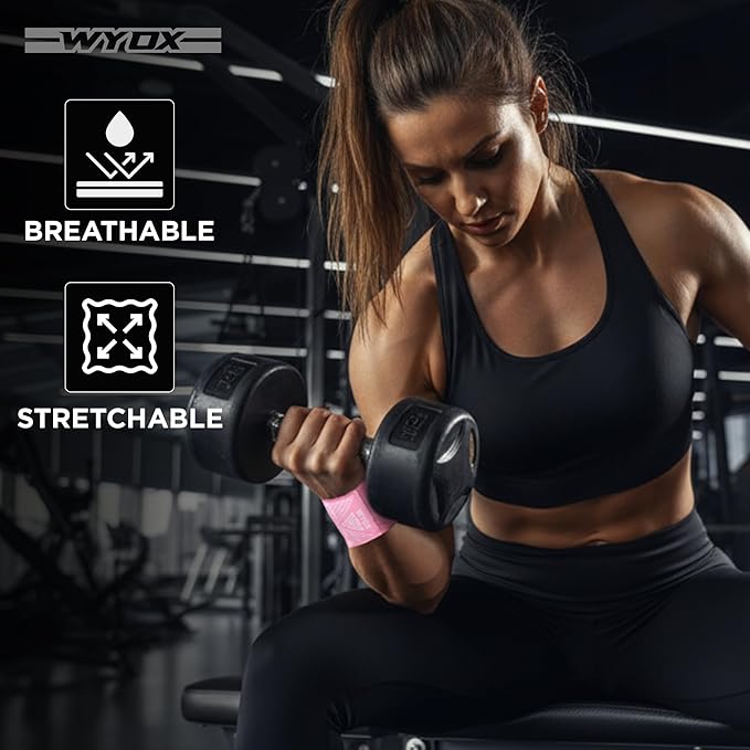 WYOX Wrist Wraps For Weight Lifting With Thumb Loop & power lifting Wrist Straps For Bench Press and Pushups Training Support and Protection Wrist Support for bodybuilding