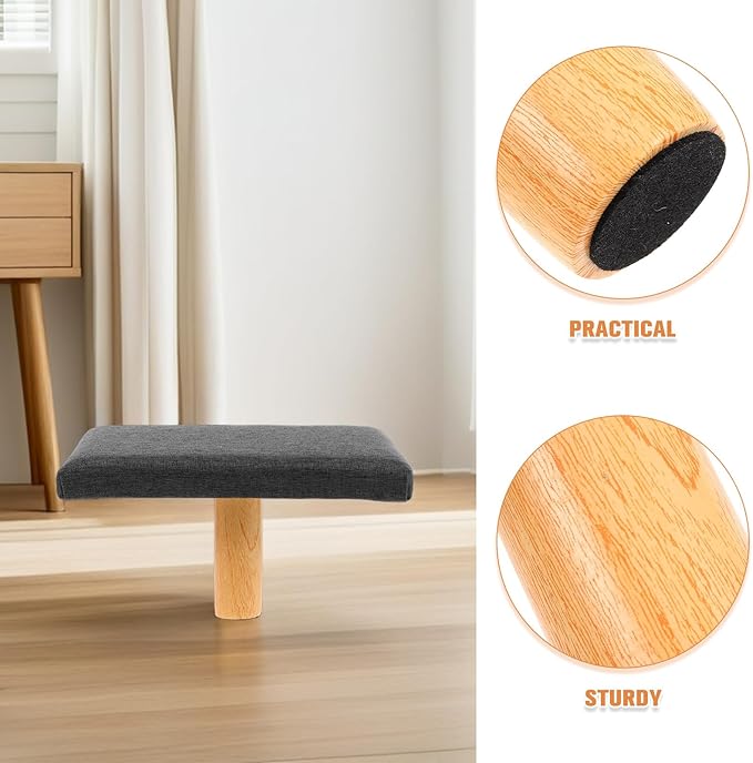 YARNOW Portable Single-Leg Zen Stool with Cushion Kneeling Bench for Meditation and Prayer Grey Seiza Seat Suitable for Adults Over