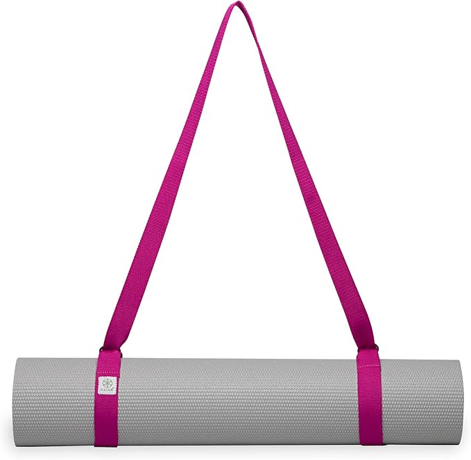 Gaiam Easy-Cinch Yoga Mat Sling - Durable Carrying Strap for Yoga Mat with Metal D-Rings for Secure Fit (No Mat Included)