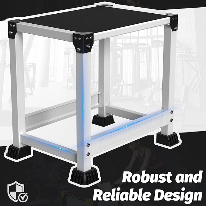 GanFindX Steel Plyometric Jump Box,12/18 Inch Heavy Duty Plyo Platform, Non-Slip Workout Step Box for Home Gym, Agility, Strength & Conditioning Training