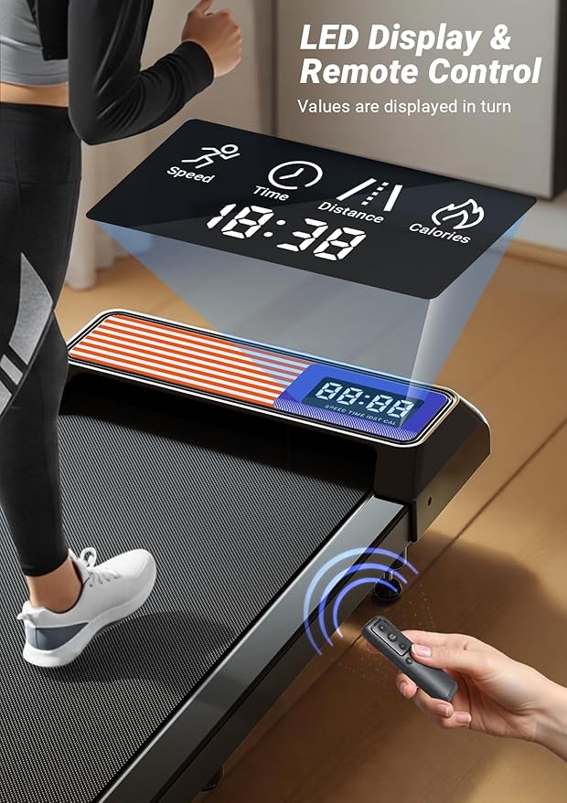 Walking Pad Treadmill, Portable Treadmills for Home, 2.5 HP Quiet Under Desk Treadmill with 5% Incline, 265/300 Lbs Capacity, 15" X 35.4" Running Walking Pad, Home Office Walking