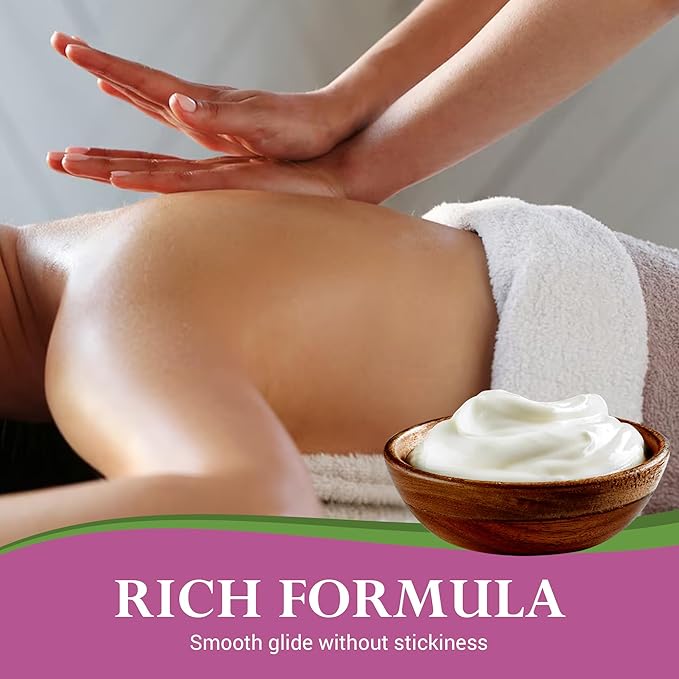 Hydrating Rich Massage Lotion by Lotus Touch - 100% Pure Jojoba & Coconut Oils Plus Herbal Extracts - Unscented - Max Glide, Rich Workability Without Stickiness - Deep Tissue Massage - (8 Ounces)
