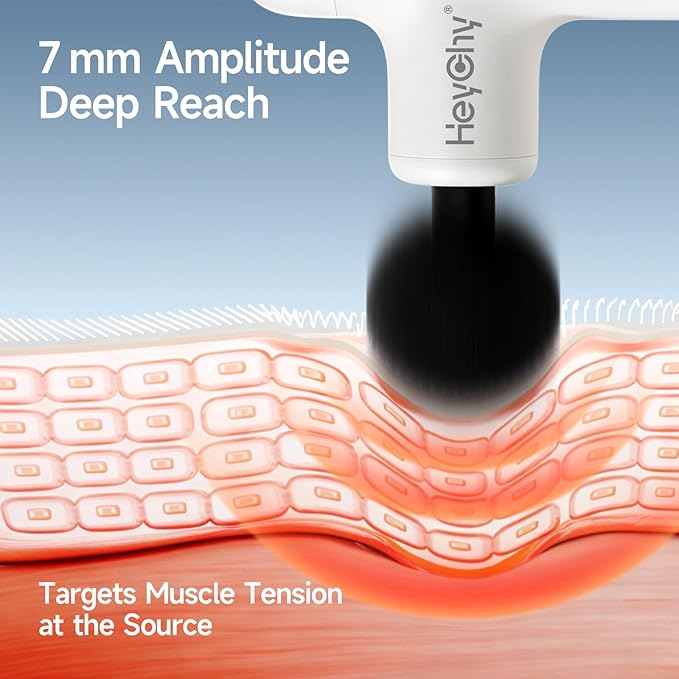 Super Mini Massage Gun Deep Tissue, Handheld Muscle Massager with 4 Heads, Percussion Travel Size Massager Gun for Men & Women Back Pain Relief, Quiet for Home, Gym, Office, White