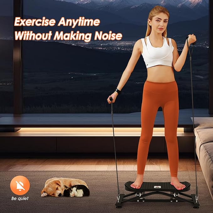 Balance Board for Adults, Rocking Stepper with Resistance Bands, Portable Wobble Board Featuring LCD Monitor, 300 lbs Capacity Ski Balance Trainer for Full Body Workout at Home Gym