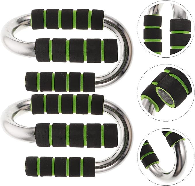 BESPORTBLE Push-up Bar and S-shaped Metal Stand for Home Fitness, Arm Strength Training Tool with Non-slip Grip, Portable Push-up Stand for Men and Women Workout Random Color