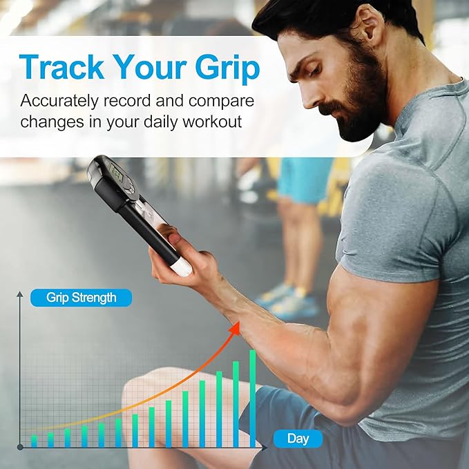 Handeful Grip Strength Tester Trainer - Dynamometer Handgrip Measurer Meter, Handheld Strengthener Exerciser for Sports, School, and Home Use