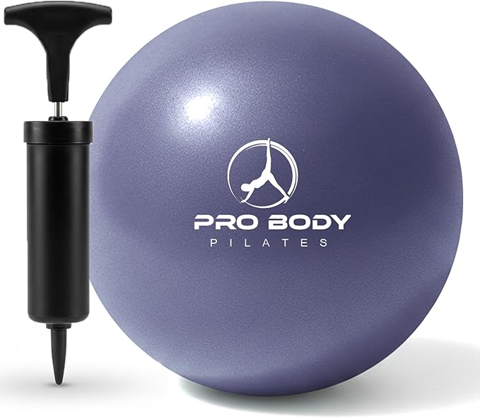 ProBody Pilates Small Exercise Ball with Pump - 9 Inch Workout Ball for Stability, Barre, Yoga, Core & Physical Therapy