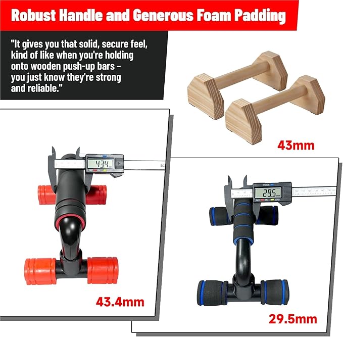 Calisthenics Bars Push Up Bars 2pcs Anti-slip Footpads Workout Stands for Strength Training, Push Up Stands Pushup Handles
