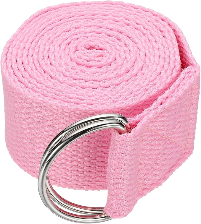 Yoga Strap for Stretching, Athletic Stretch Band with Adjustable Metal D Ring Buckle Yoga Bands