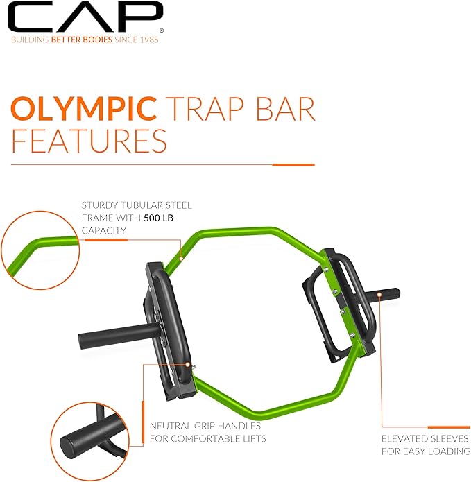 CAP Barbell Olympic Trap Bar and Shrug Bar for Deadlifts