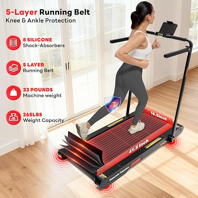 Sperax Walking Treadmill Pad with APP, 3 in 1 Under Desk Treadmill, 400W Low Noise Walking Vibration Pad with Remote Control,Portable Treadmills for Home Office