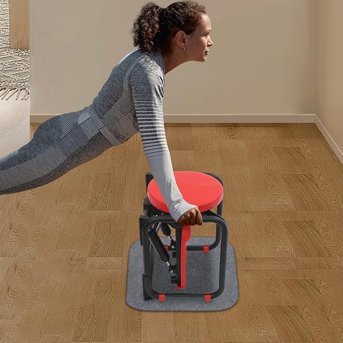 Multi Function Stepper with Seat Resistance Bands Non-Slip Mat for Home Workout Full Body Exercise Leg Arm Waist Training 330LBS Capacity Black Red