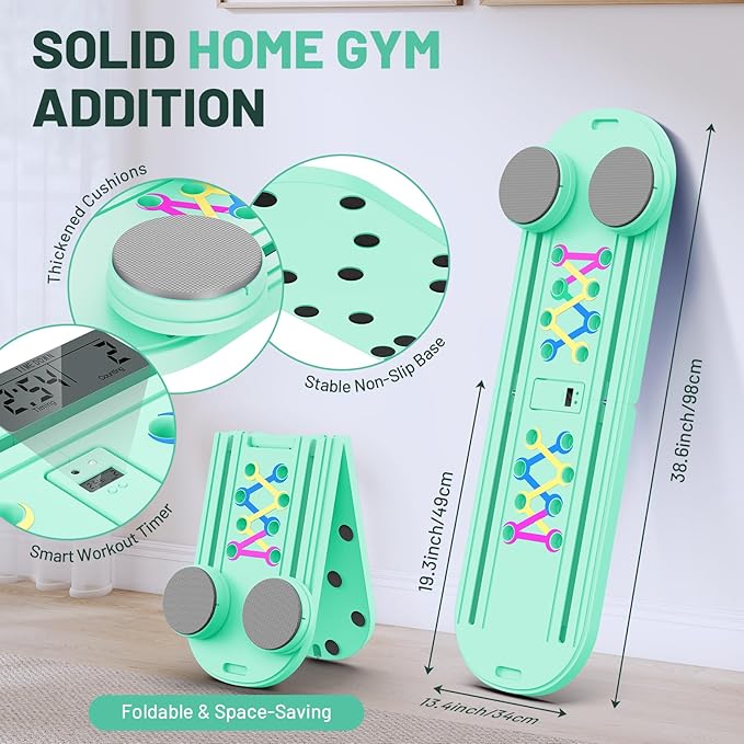 Pilates Board, Newest Multi-Purpose Portable Pilates Reformer Machine for Home, Foldable at Home Pilates Kit, Pilates Board for Home Workout Fitness Exercise, Abs, Pilates Equipment