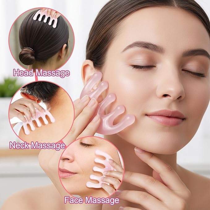 4 Pack Head Massager Scalp Comb Resin Scalp Stress Relax Tool Gua Sha Five Claw Massage Tool Portable Scalps Stress Relax Tools Manual Hair Scalps Massager for Father's Day Mother's Day Birthday Gifts