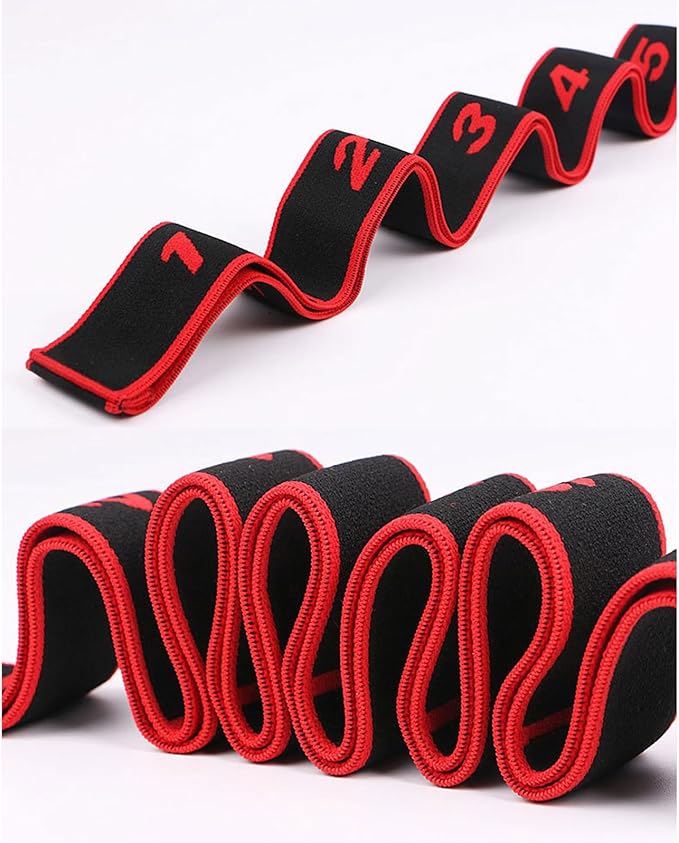 Fitness Band Elastic Stretch Strap with 8 Looped Resistance Stretching Strap for Pilates Dance Resistance