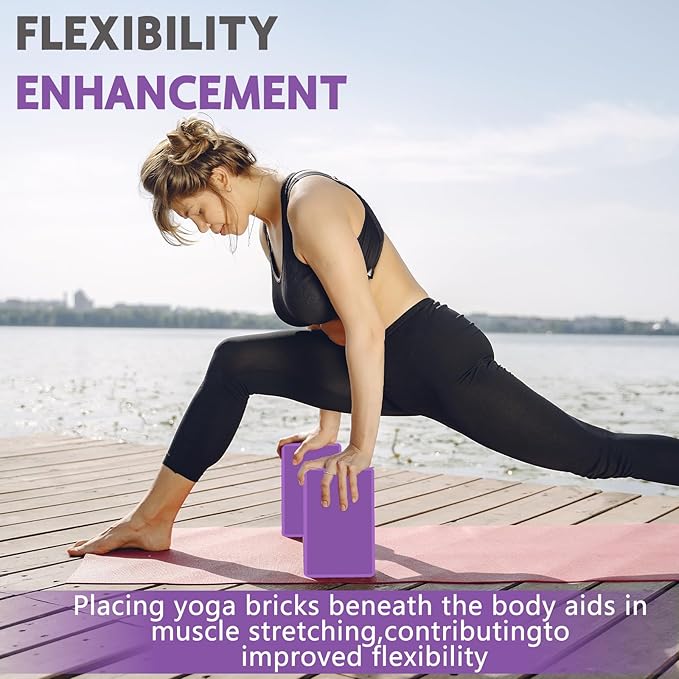 9"x6"x3" Yoga Blocks, Soft Non-Slip Surface Premium Foam Blocks, Supportive, Lightweight, Odor Resistant, Yoga Accessories for Pilates Meditation General Fitness Stretching Toning