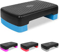 18'' Adjustable Aerobic Step Platform, Adjustable Fitness 4-6in Exercise Stepper Workout with 2 Risers, Aerobics Stepper Workout Stepper for Home Gym Cardio Strength & Training