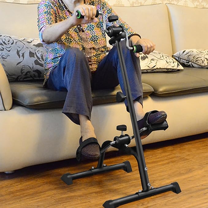 Adjustable Elderly Exercise Bike, Hand Arm Leg Knee Peddler, Pedal Exerciser Bike, Fitness Equipment for Seniors, Elderly Home Pedal Exercise Bike for Total Body