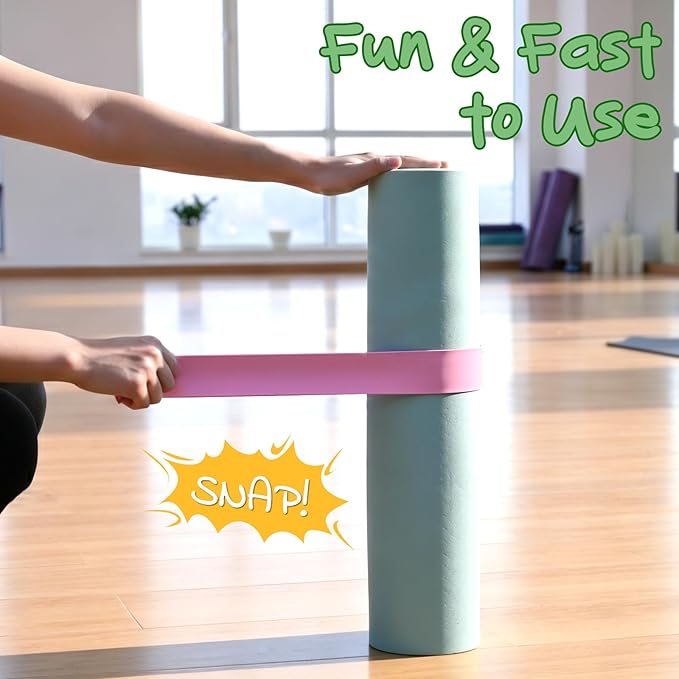 Aolamegs Yoga Mat Strap,Heavy Duty Bungee Straps Band,Wrap Organizer for Yoga Mat/Workout/Exercise(20" L x 2" W)