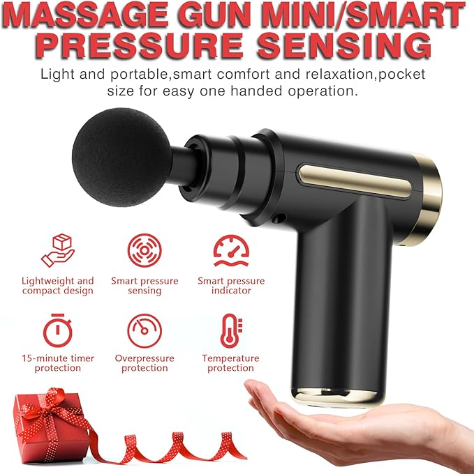 cotsoco Massage Gun Deep Tissue for Pain Relief with 4 Massage Heads & 6 Speeds, Electric Mini Handheld Body Massager for Any Pain Relief, Best Gifts for Dad and Mom