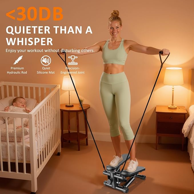 NEWBULIG Mini Stepper for Exercise at Home Stair Step Machine for Indoor Fitness Portable Home Gym Stepper for Full Body Workout 300lb Weight Capacity