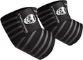 Gymreapers Weightlifting Elbow Wraps (1 Pair) - Flexible 40'' Elbow Compression Strap & Joint Support Brace - for Bench Press, Powerlifting, and Pressing