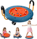 3-In-1 Balance Scooter Board for Kids，Plastic Wobble Balance Board Rocker Maze with Handles, 5 Balls, Toddler Floor Scooter Boards for Sensory Training, Physical Therapy