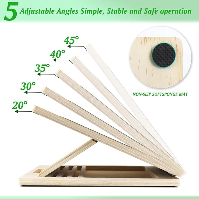 Slant Board for Calf Stretching, Adjustable Portable Wooden Calf Stretcher Incline Board, Balance Beam