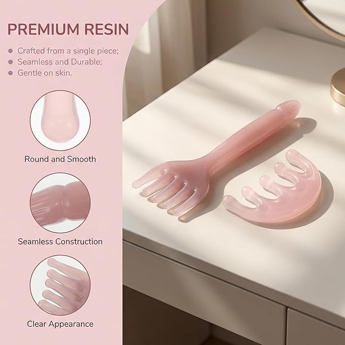 TOYANDONA Scalp Massager for Stress Relief Manual Five-Claw Head Massage Tool - Resin Gua Sha Comb for Scalp Relaxation and Enhanced Essential Oil Absorption - Small Size for Home Use