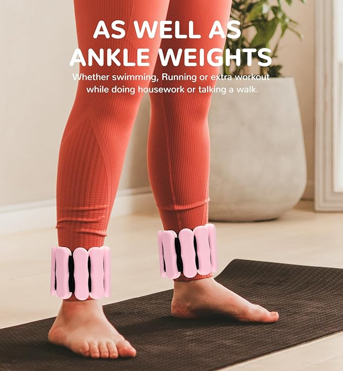 Wrist Ankle Weights for Women Men, Leg Arm Wrist Weights Bangles 1lb*2 2lb*2 Wearable Weights Pilates Weighted Bracelet for Strength Training Walking Swimming Yoga Physical Therapy