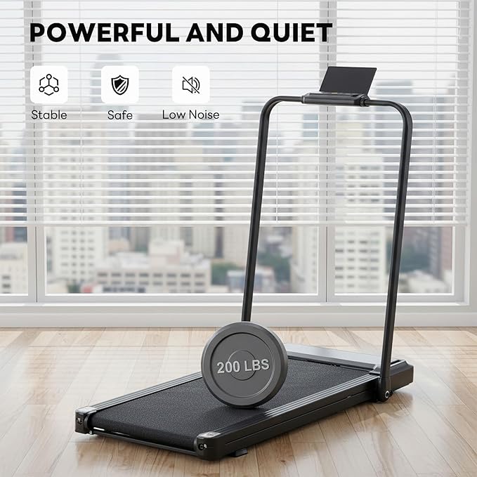 NEWBULIG Walking Pad Under Desk Treadmill, Portable Compact Electric Walking Treadmill with Remote Control for Home Office, Quiet Fitness Machine