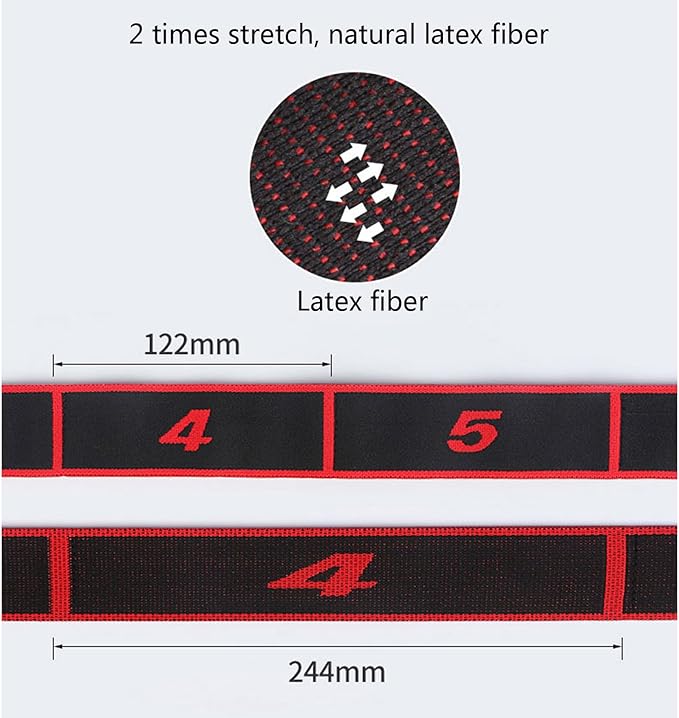 Fitness Band Elastic Stretch Strap with 8 Looped Resistance Stretching Strap for Pilates Dance Resistance