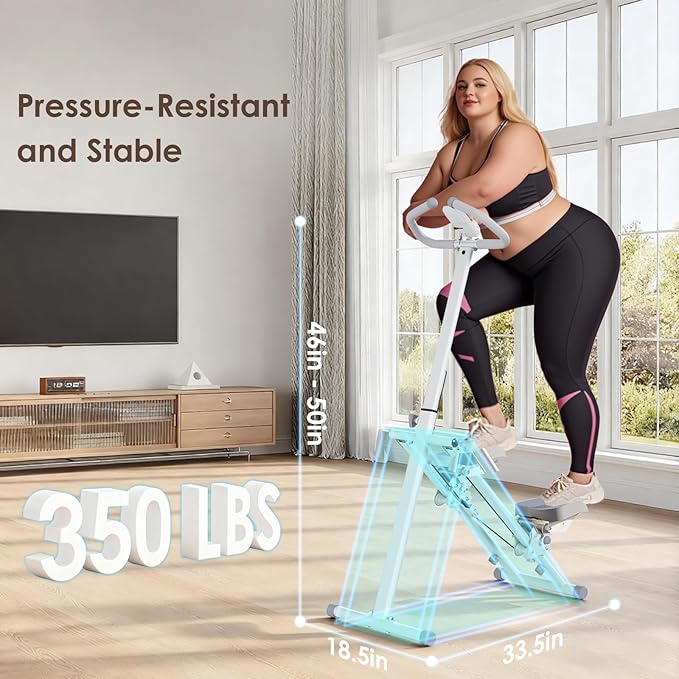 Stair Stepper for Home, Stair Master for Exercise at Home Folding Stair Stepper for Full-Body Workout Compact Stair Climber with Resistance/Phone Holder/Adjustable Handlebar & Pedals