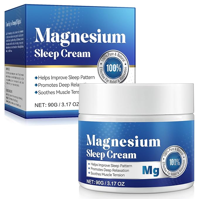 Magnesium Cream - Pure Premium Magnesium Oil for Feet, Nighttime Magnesium Lotion for Restless Legs Muscle Soreness, Promote Relaxation 3.17oz