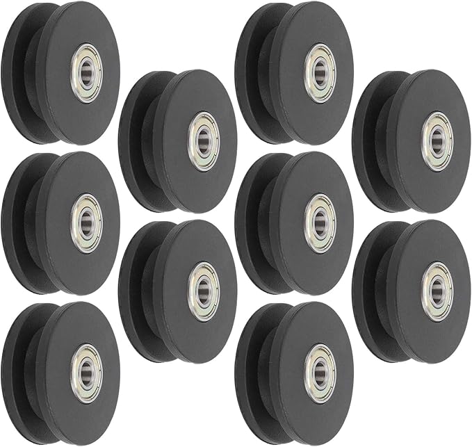 10pcs 50mm Nylon Fitness Bearing Pulley, Gym Pulley Accessory, Durable Home Gym Attachments for Strength Training, Lightweight Exercise Equipment with Smooth Rotation, Compatible