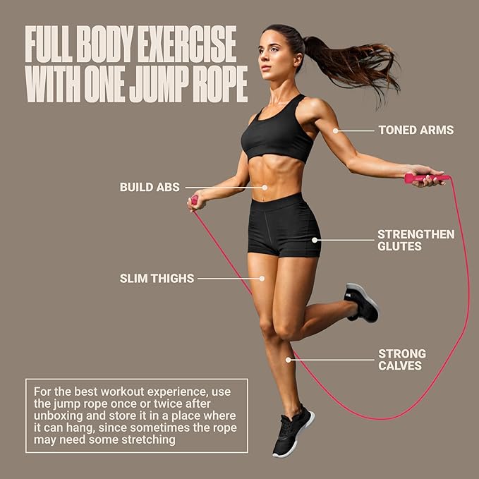 SPORTBIT Adjustable Jump Rope for Fitness and Exercise – Skipping Rope for Cardio, Boxing, and Weight Loss – Speed Rope perfect for Men & Women
