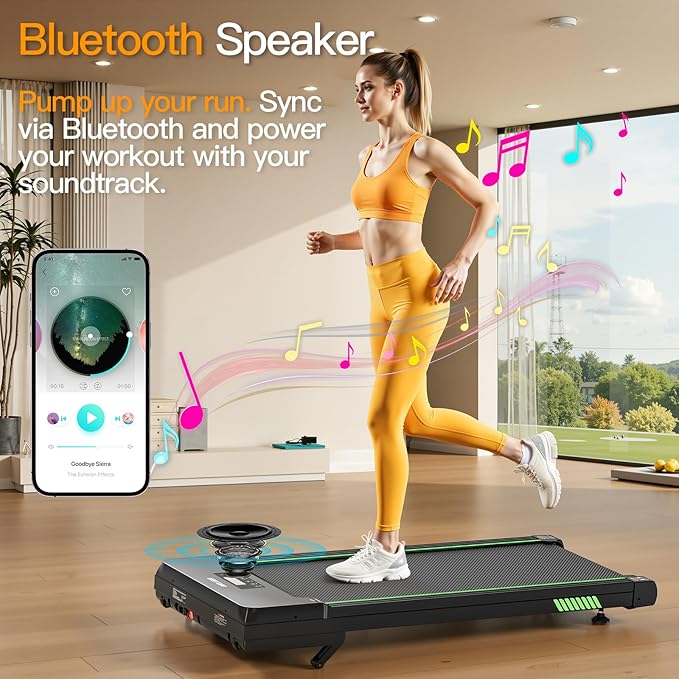 Akluer Walking Pad Treadmill, Portable Under Desk Treadmill 330lbs Capacity, Compact Treadmills Mini Walking Pad, 2.5HP Portable Treadmills with Remote Control, for Home Office Small Space