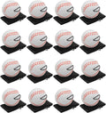 PATIKIL 2.5 Inch Sports Wrist Ball, 16Pcs Baseball Rubber Rebound Wristband Wrist Return Ball Sport on A String for Exercise Play, White