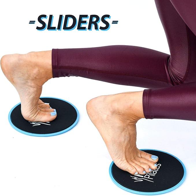 Natural Pilates Core Sliders - Dual Sided Sliders for Workouts on Carpet & Hardwood Floors, Exercise Sliders for Abs Legs and Butt, Ab disc Sliders for Workout, Core disc Sliders for Carpet