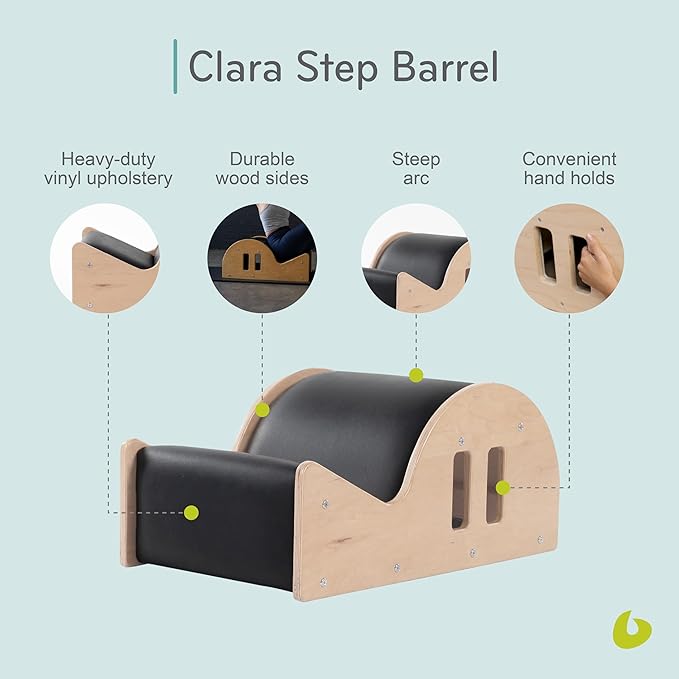 Balanced Body Clara Step Barrel Lite or Heavy, Pilates Barrel, Spine Corrector, Back Stretcher, Workout Equipment for Floor Exercise, Pilates Exercise Equipment for Home or Studio