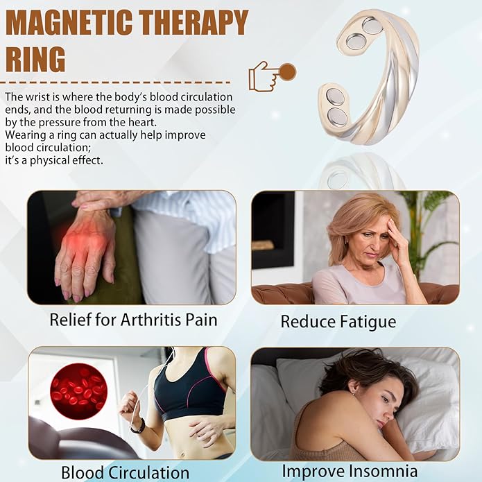 MagVIVACE Pure Copper Ring for Women, Magnetic Rings with 3500 Gauss Magnet