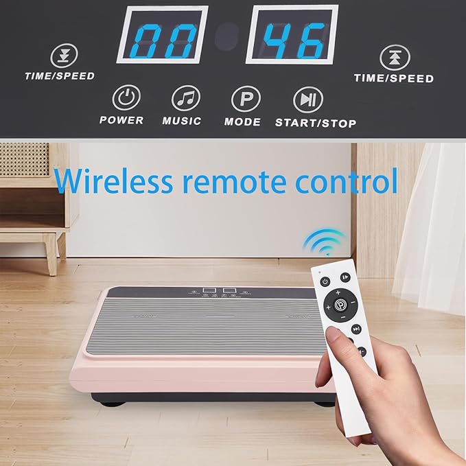 Vibration Plate Exercise Machine, Adjustable Vibrate Stand Shake Board with Remote Control, Whole Body Workout Vibration Fitness Platform for Home, School Rooms, Offices, 264.55 lbs Capacity